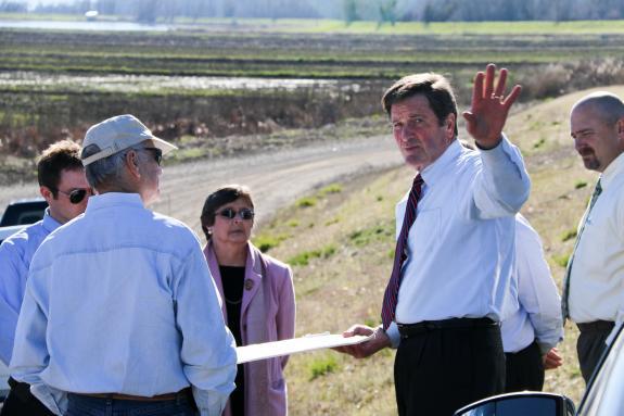 Congressman John Garamendi (D-Fairfield, CA) met with leaders and community members in Lake County, Calif., at the location of the Middle Creek Restoration Project on Friday, January 23, 2015. Photo courtesy of the office of John Garamendi. 012315garamendi