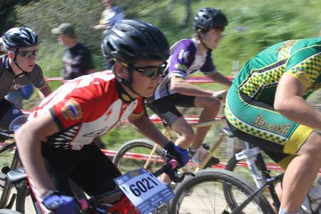 Solano Dominguez at the start of the sophomore race at the NorCal Cycling League event in Seaside, Calif., on Sunday, March 1, 2015. Photo courtesy of Jeffrey Cramer. 030115bikedominguez