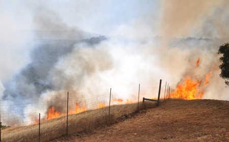 The Chiles Fire greets arriving firefighters on a ridgetop east of St. Helena in Napa County, Calif., on Tuesday, June 16, 2015. Photo courtesy of Cal Fire. 061615chilesfire