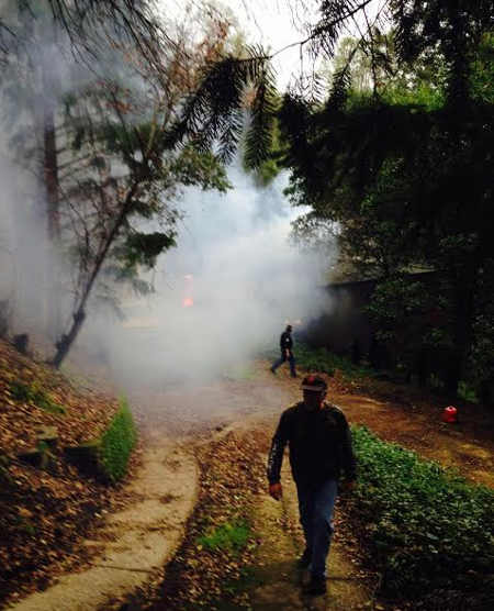 Longtime Lake County resident Don Solomon, shown above, was the first on scene and called 911 regarding a fully engulfed home on Soda Bay Road and Crystal Drive in the Buckingham area near Kelseyville, Calif., on Wednesday, December 24, 2014. Photo by Paula Solomon. 122414homefire
