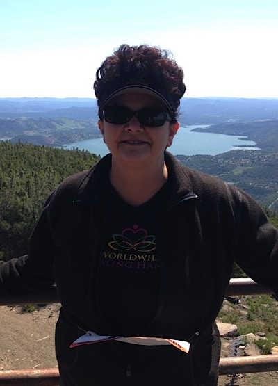 Dr. Paula Dhanda at the top of Mt. Konocti in Lake County, Calif., during the inaugural “Hike 4 Healing” in 2014. Courtesy photo. 2014healinghikedhanda