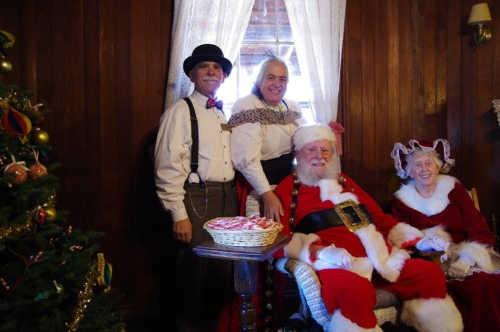 Santa Claus and friends at a previous Old-Fashioned Christmas Open House at Anderson Marsh State Historic Park in Lower Lake, Calif. Courtesy photo. amiasanta