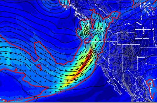 The “high impact severe winter storm” expected to take place across Northern California from Wednesday, December 10, through Friday, December 12, 2014, has an “atmospheric river” with it. Image courtesy of the National Weather Service's Sacramento office. atmosphericriver