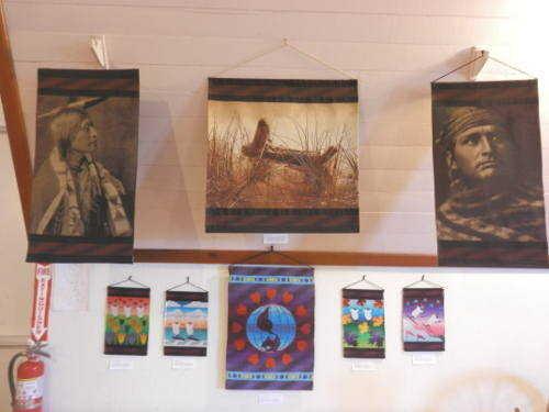 The work of internationally recognized weaver Sheila O'Hara has been featured at the Quilt and Textile Arts Exhibition at the Lower Lake Schoolhouse Museum in Lower Lake, Calif., throughout the month of August 2014. Photo by Denise Rockenstein/Lake County News. aug2014quilts3edit