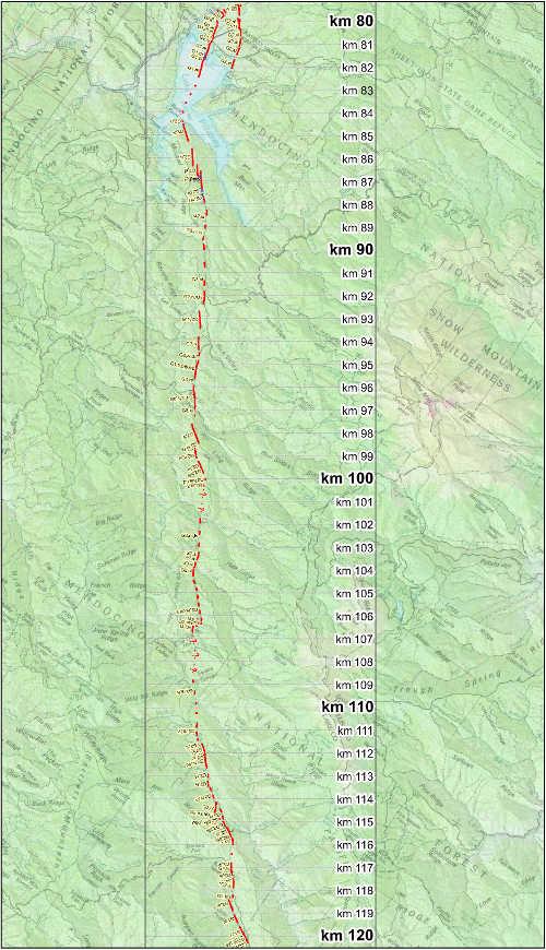 The Bartlett Springs Fault Zone. Map courtesy of the US Geological Survey. bartlettspringsmap