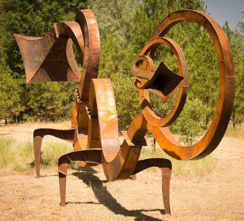 Diego Harris' “Giant Serpent Horn” at the EcoArts: Lake County Sculpture Walk in Middletown, Calif. Photo by Davis Palmer. ecoartsserpenthorn