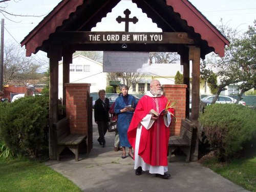 Fr. Leo Joseph leads a procession at St. John's Episcopal Church in Lakeport, Calif. Courtesy photo. fatherleoprocession