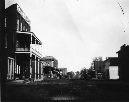 The Hotel Giselman in Lakeport, Calif., is visible near the left edge of the photo and the three-story Lakeview can be seen about two blocks north. This photo probably dates from the 1890s. Photo courtesy of the Lake County Museum. lchistorygiselmanlakeview