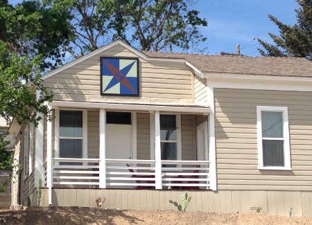 “Crossed Canoes” is the 70th quilt block to be installed on the Lake County Quilt Trail in Lake County, Calif. The block is located at 225 Fourth St., Lakeport, Calif. Photo courtesy of the Lake County Quilt Trail. lcqtcrossedcanoes