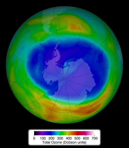 This image shows ozone concentrations above Antarctica on Sept. 11, 2014. Image Credit: NASA. ozonelayerunits