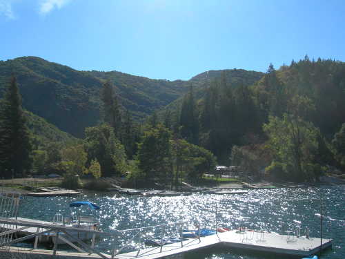 Swimmers, kayakers and fishermen enjoy Blue Lakes near Upper Lake, Calif. Photo by Kathleen Scavone. scavonebluelakes2