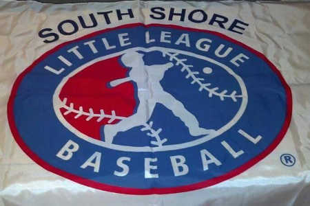 A Southshore Little League flag similar to this one was one of three stolen from the league's field sometime between the night of Thursday, March 26, 2015, and the afternoon of Friday, March 27, 2015. Photo courtesy of David Singleterry Jr. southshoreflage