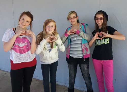 Students at Lower Lake High School in Lower Lake, Calif., are participating in “No Name-Calling Week” from Monday, Jan. 28, through Friday, Feb. 1, 2013. Photo by Lacey Amaral. 012813nncwstudents