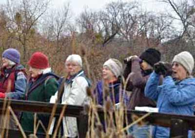 Bird enthusiasts keep an eye out during the Clear Lake Christmas Bird Count, held Saturday, Dec. 15, 2012, in Lake County, Calif. Photo courtesy of the Redbud Audubon Society. 121512cbcbirders
