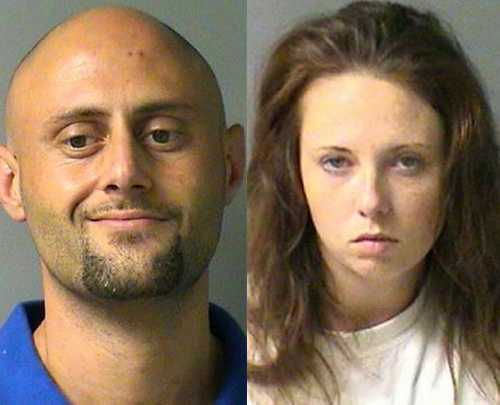 From left, Dylan Thomas Bacon, 34, of Kelseyville, Calif., and 26-year-old Jacklyn Marie Ruth of Citrus Heights, Calif., were arrested for drug-related charges following a traffic stop on Friday, Aug. 23, 2013. Lake County Jail photos. 082313baconruth
