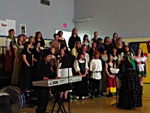 Lower Lake High School's concert choir practicing in preparation for the school's annual medieval dinner in 2012 in Lower Lake, Calif. Courtesy photo. 2012medievaldinnerchoir