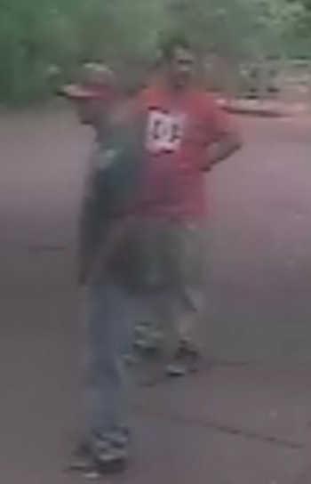 A different view of two people of interest in connection to a property theft in Kelseyville, Calif., on Wednesday, June 26, 2013. Photo courtesy of the Lake County Sheriff's Office. 062613junethefts1