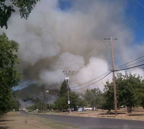 Alexander Philipp sent in this picture of the Denton incident off of Old Highway 53 and Denton Lane in Clearlake, Calif., on Saturday, July 13, 2013. 071313dentonfirephilipp