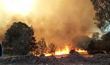 Erin Ferguson took this picture of the Denton Fire burning near Highway 53 in Clearlake, Calif., on Saturday, July 13, 2013. 071313fergusondentonfire