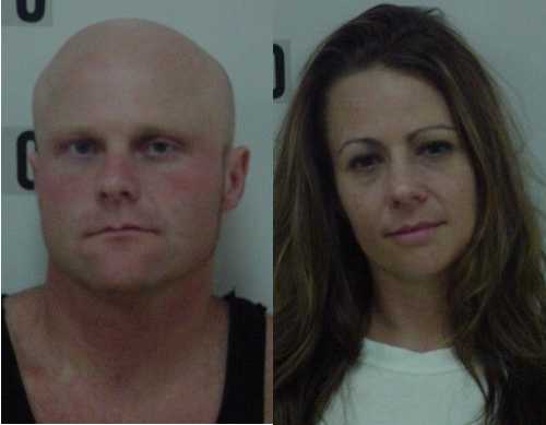 Erik Neal Mezori, 34, of Las Vegas, Nev., and 32-year-old Tasha Lorraine Cattani of Lucerne, Calif., were arrested following a vehicle stop on Tuesday, July 16, 2013, on drug charges. Lake County Jail photos. 071613mezonicattanimugs