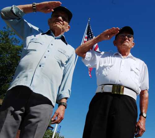 From left, Harry Graves and Griff Ratterree, both of Clearlake, Calif., served during the Korean War. The 60th anniversary of the war's armistice will be marked on Saturday, July 27, 2013. Photo by John Lindblom. griffandharry
