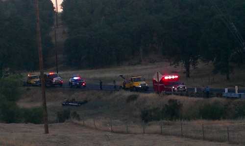 A man was flown to a regional trauma center after being injured in a solo-vehicle crash near Hidden Valley Lake, Calif., on Friday, June 7, 2013. Photo by Dessii Garcia. 060713garciahvlcrash