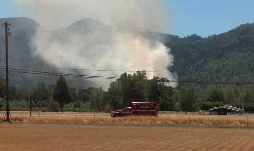 Firefighters respond to a five acre wildland fire on Dry Creek Road Cutoff near Middletown, Calif., on Wednesday, June 12, 2013. Photo by Pat McMahon. 061213drycreekfirepm
