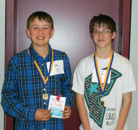 Mike Ray and Jason Gentle were the top finishers in the Lake County Junior High Spelling Bee on Tuesday, March 12, 2013, in Upper Lake, Calif. Courtesy photo. 031212jrhighspellers