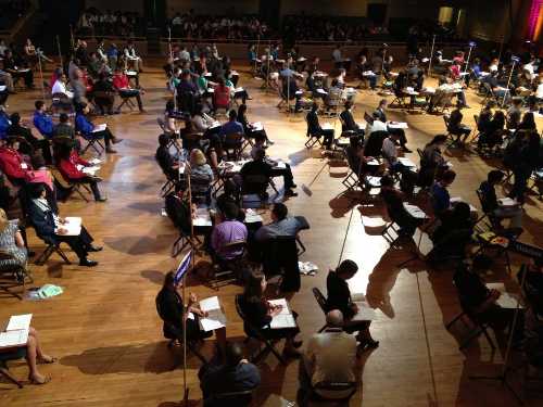 Kelseyville High School’s honors division team members at the California Academic Decathlon in Sacramento on Saturday, March 16, 2013. Photo by Sarah Ryan. 031613keusdacadeca