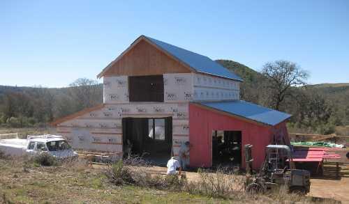 The first barn at the Ely Stage Stop and Country Museum in Kelseyville, Calif., is under construction and expected to be completed soon. Photo by Greg Dills. march2013elybarn1
