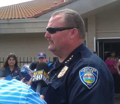 On Wednesday, May 15, 2013, Clearlake Police Chief Craig Clausen announces the discovery of the body of 9-year-old Mikaela Renee Lynch earlier that day in Clearlake, Calif. The girl, missing since Sunday, May 12, 2013, was found in Cache Creek. Photo by Elizabeth Larson. 051513clausen