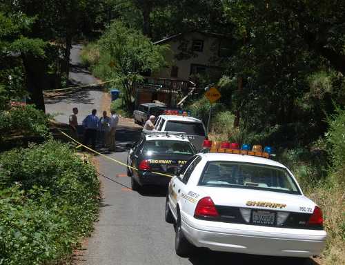 Investigators with the Lake County Sheriff's Office, California Highway Patrol and the District Attorney's Office were at the scene of a shooting incident in Anderson Springs, Calif., that occurred on the morning of Thursday, May 30, 2013. Photo by John Lindblom. 053013shootingscene