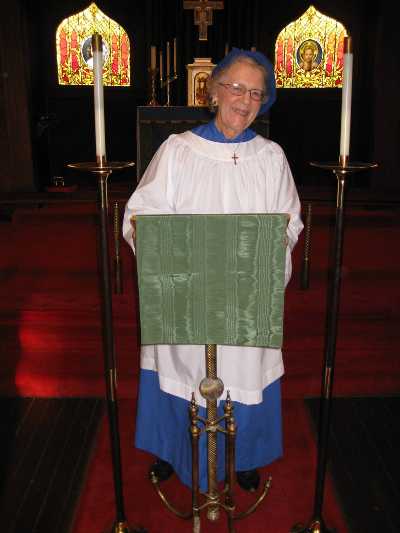 Worship leader Anne Barquist is officiant at the new Saturday evening prayer services at St. John’s Episcopal Church in Lakeport, Calif. Courtesy photo. annebarquist