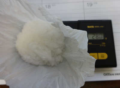 A Lake County Sheriff's deputy found two bags of methamphetamine the possession of William Anthony Bond, 43, of Lower Lake, Calif., on Thursday, March 27, 2014. Lake County Sheriff's Office photo. 032714methmeasure