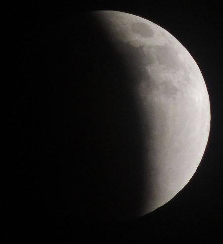 Photo during the beginning of the eclipse on Monday, April 14, 2014, by Lori Durst. 041514durst