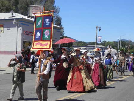 Participants of the sixth annual Lake Renaissance Festival made a strong showing in the Lower Lake Daze Parade on Sunday, May 25, 2014, in Lower Lake, Calif. The group took first place in the costumed division. Photo by Denise Rockenstein. 052514paraderenfaire