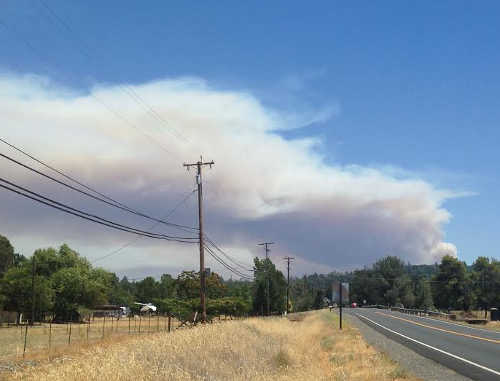 The Butts Fire burning in Pope Valley, Calif., on Tuesday, July 1, 2014. Photo by Mary Grace McMahon. 070114mgmbutts1