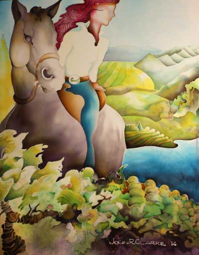 The 2014 Lake County Wine Auction poster, painted by Lake County, Calif., artist John Clarke. clarke2014wineauction