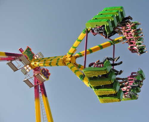 The Freak Out will be among new rides to debut at the Lake County Spring Fair, which takes place in Lakeport, Calif., from Friday, June 20, through Sunday, June 22, 2014. Photo by Andrea Owen/Butler Amusements. fairfreakoutride