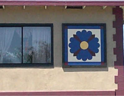 The new “Dresden Plate” quilt block, the 55th block installed on the Lake County Quilt Trail, is located at the Law Office of Dennis A Fordham in Lakeport, Calif. Photo courtesy of the Lake County Quilt Trail. lcqtdresdenplate