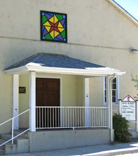 “Joyful” is the 63rd quilt block to be installed on the Lake County Quilt Trail. It's located on the Clearlake Oaks United Methodist Church at 12487 The Plaza, Clearlake Oaks, Calif. Photo courtesy of the Lake County Quilt Trail. lcqtjoyfulblock