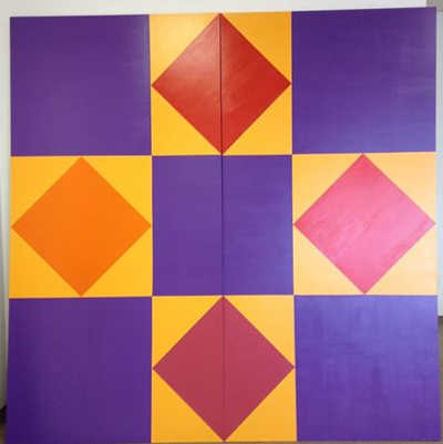 The new “Star Cross” quilt block, the 54th block installed on the Lake County Quilt Trail, is located at People Services Inc. in Lakeport, Calif. Photo courtesy of the Lake County Quilt Trail. lcqtstarcross