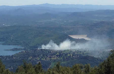 A vegetation and structure fire damaged three structures near Lower Lake, Calif., on Wednesday, April 6, 2016. Photo courtesy of Dave Hendricks. 040616lowerlakefire
