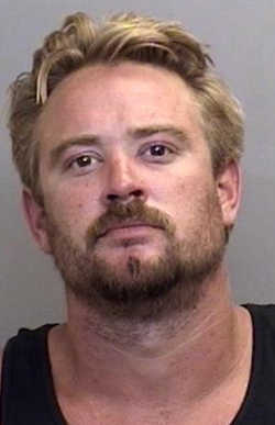 Nathanyal Elexander Geurts, 30, of Upper Lake, Calif., was arrested on Saturday, August 8, 2015, on several charges following an alleged assault. Mendocino County Jail photo. 080815geurtsmug