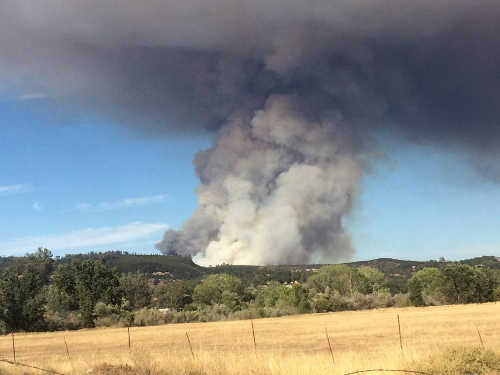 The Jerusalem fire burning south of Lower Lake, Calif., and northeast of Middletown, Calif. Photo by Lily Brown. 080915jerusalemfirelilybrown