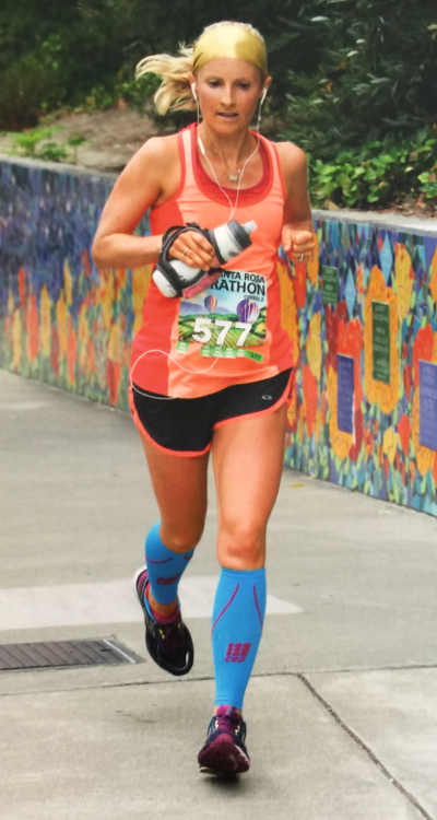 Megan Buffalo qualified for the 2016 Boston Marathon thanks to her performance shown here in the Santa Rosa Marathon on Sunday, August 23, 2015, in Santa Rosa, Calif. Courtesy photo. 082315meganbuffalo