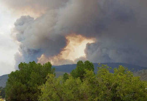 The Valley fire on Cobb Mountain in Lake County, Calif., as seen from the Middletown area. Photo by Dan Skiles Jr. 091215danskilesjrvalleyfire