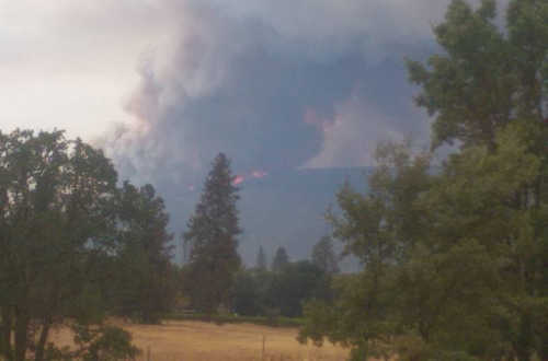 The Valley fire moving down a ridge in Cobb, Calif., on Saturday, September 12, 2015. Photo by Daniel Dziubanski. 091215valleyfiredandziubanski