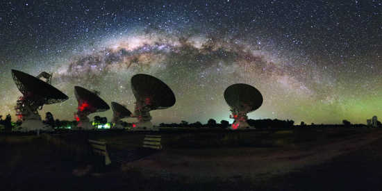 CSIRO's Compact Array telescope picked the FRB's afterglow. Credit: CSIRO/Alex Cherney. csiroarray