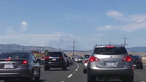 The Jerusalem fire clearly visible from Hwy 101 in Novato. Photo by Joseph Smith jfirefromnovato